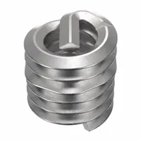 Screw-locking tangless helical insert for repairing or reinforcing internal threads in metal. Features #2-56 coarse thread, right-hand direction, plain finish, and 18-8 material with tensile strength of 200,000 to 250,000 psi. Supplied in a 100-piece pack