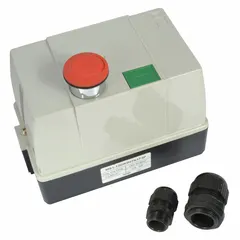 This 230V control box is a replacement part for Dayton wood dust collectors. It houses electrical controls for safe start/stop and overload protection. Designed as a direct replacement for the original control box in compatible equipment.