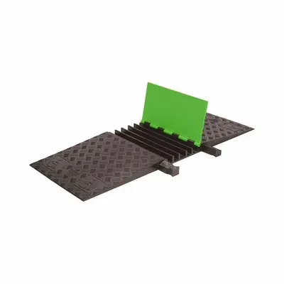 HI-VIZ CABLE PROTECTOR: 5 Channels, 1 13/40 in Max Cable Dia, 50 in Wd - Accessibility Cable Ramps with Hinged Cover