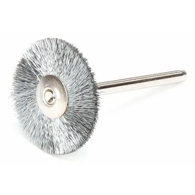 WEILER Wire Wheel Brush: Crimped Steel, 1" Dia x 1/8" Wd, 1/8" Shank - Light-Cleaning Brushes for Carbon Steel