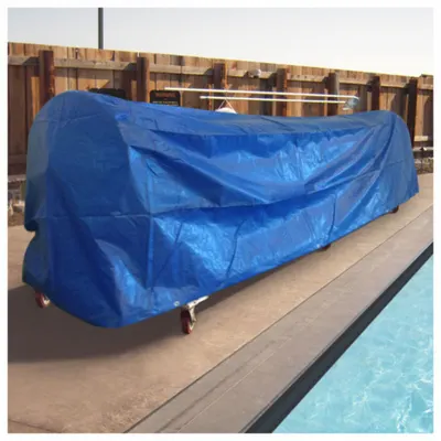 SPECTRUM Reel Cover: 61 in Overall Ht, 228 in Overall Lg, 53 in Overall Wd, Blue - Pool Reel Winder Covers