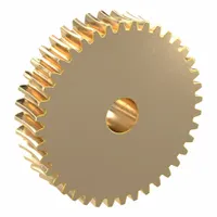 Metric worm wheel, module m 1, right hand helix, 20° pressure angle, non-ground tooth finish. Made of aluminum bronze. Used in power transmission systems requiring high reduction ratios, such as conveyors, indexing tables, and industrial machinery