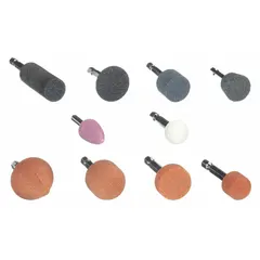 Abrasive Point Set: Cone/Cylinder, 25 Pieces, Head Widths 1 in, 3/4 in, 1 1/4 in, 11/16 in