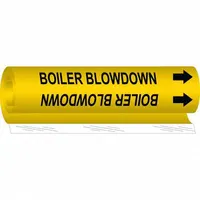 Pipe Marker: Boiler Blowdown, Yellow, Black, Fits 1/2 to 1 3/8 in Pipe O.D., 1 Pipe Markers (MPN 5636-O)