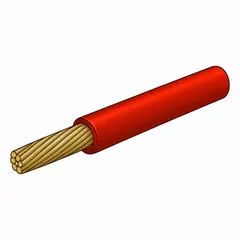 Single-conductor 2 AWG battery cable, 25 ft length, rated for 60 V. Red insulation. Used for connecting batteries to starters, alternators, and ground circuits in vehicles and equipment.
