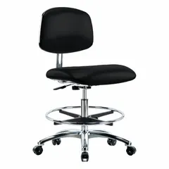 Vinyl ESD & Cleanroom Task Chair, Armless, Height Range 21 1/2 in to 29 in, Seat Width 18 1/2 in, 5 Casters, ISO 4, ESD-Safe