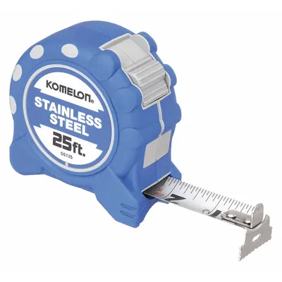 KOMELON Tape Measure: Nonmagnetic Double Hook Tip, 25 ft, Plastic with Rubberized Grip - Standard (Inch) Tape Measures