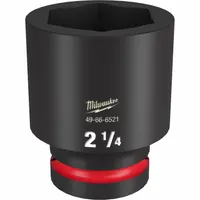 MILWAUKEE Deep Impact Socket: 1 in Drive Size, SAE, 2 1/4 in Socket Size, 6-Point, Deep, Friction (MPN 49-66-6521)