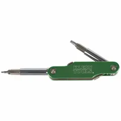 This pocket-sized multi-bit screwdriver features a quick-change mechanism and includes 10 tamper-resistant Torx tips (TR7, TR8, TR9, TR10, TR15, TR20, TR25, TR27). The 9 1/2-inch overall length provides reach for driving security fasteners in applications such as electrical panels, HVAC controls, and electronic enclosures.