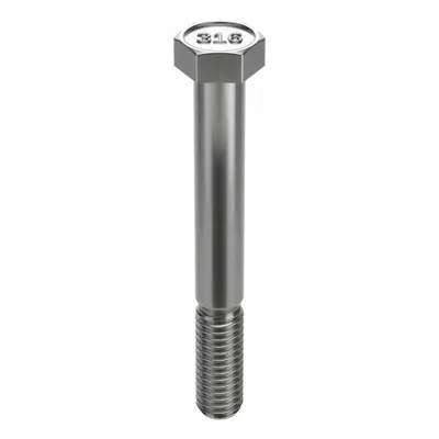 FOREVERBOLT Hex Head Cap Screw: Stainless Steel, A4, NL-19, 3/8"-16, Coarse, 3 in lg - 316 Stainless Steel Hex Head Cap Screws