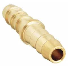 This low-lead brass rigid hose mender features male x male hose barb ends for connecting or repairing 1/4 in I.D. hose. Suitable for multipurpose air, water, and chemical applications in industrial fluid transfer systems.