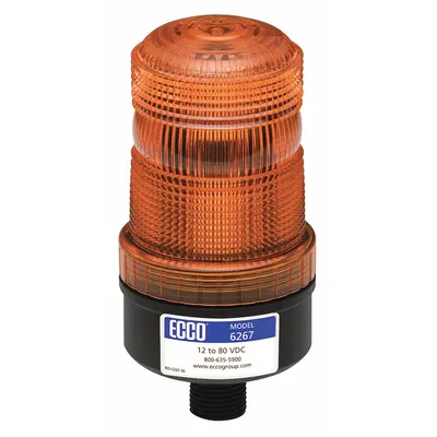 ECCO 6267A Vehicle Flashing Beacon, Amber LED, 12-80V DC, SAE Class 3 - Vehicle Flashing Beacons