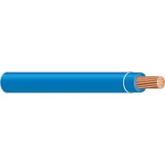 12 AWG, 1-conductor, stranded copper building wire with THHN/THWN-2 insulation rated for 600 V. Blue color, 1000 ft length. Suitable for general-purpose power and lighting circuits in conduit, raceway, or cable tray applications in dry and wet locations.