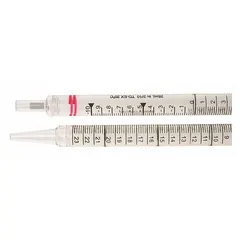 This 25 mL sterile serological pipette is made of plastic and features 0.2 mL graduation increments for precise liquid measurement and transfer. Individually wrapped to maintain sterility, it is suitable for use in cell culture, microbiology, and molecular biology applications where contamination control is required.