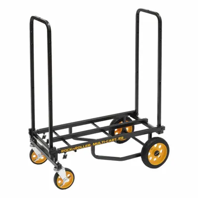 ROCK N ROLLER Convertible Hand Truck: 500 lb as Hand Truck, Dual-Loop, Black/Yellow - Extra-Versatile 4-Position Steel Convertible Hand Trucks with Extendable Frame