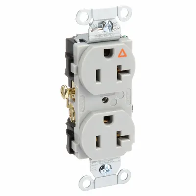 HUBBELL Receptacle: Duplex, 5-20, Gray, 125V AC, 20 A, 2 Pole / 3 Wire (MPN IG20CRGRY) - General Purpose Receptacles
