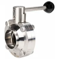 DIXON Butterfly Valve: 4 in Pipe Size, Solder, 85 psi Max. Pressure (CWP), 316L Stainless Steel, FKM (MPN B5107V400BB-A)