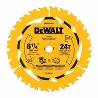 DEWALT Circular Saw Blade: 8 1/4 in Blade Dia., 24 Teeth, 0.09 in Cut Wd, 5/8 in Arbor Size, 10 PK (MPN DWA281424B10)
