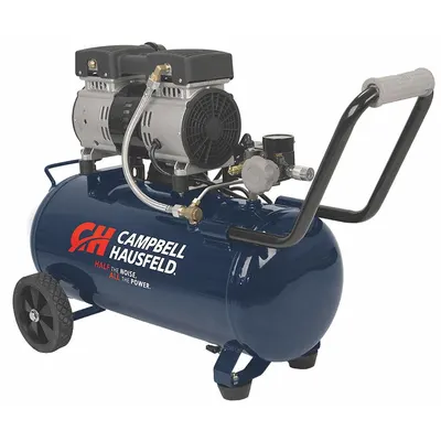 CAMPBELL HAUSFELD Portable Air Compressor: Quiet, Oil Free, 8 gal, Hot Dog, 1 hp - Wheeled Portable Electric Air Compressors