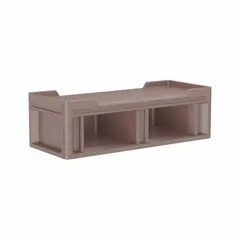 Institutional bed frame constructed from polyethylene in brown. Overall dimensions: 78 in length, 32 1/2 in width, 24 in height. Designed for end and side storage applications in heavy-use environments.