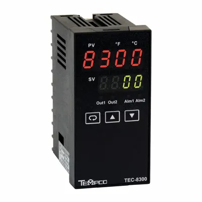 TEMPCO Temperature Controller: TEC-8300, 1/8 DIN Size, Programmable, PID, 90 to 264V AC - Temperature Controllers