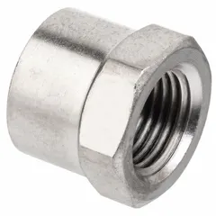 This hex drive cap is a nickel-plated threaded high-pressure pipe fitting with 1/4 in NPTF threads. Rated Class 1000, it has a maximum operating pressure of 1,000 psi at 72°F. The cap measures 5/8 in in length and is used to seal the end of a threaded pipe or fitting in hydraulic, pneumatic, or fluid power systems.