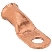 WESTWARD Lug: Crimpable Side Terminal, Crimp/Solder, Copper, 2/0 ga, 3/8 in Stud Size, Straight
