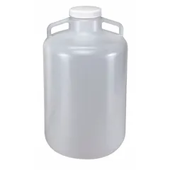 APPROVED VENDOR Round Carboy, 20 L, Wide Mouth, Autoclavable, 100 mm Screw Closure, 7210020