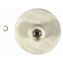 Closed-design impeller made of polypropylene. Compatible with Dayton chemical-resistant straight centrifugal pumps. Used as a replacement component for circulating corrosive fluids in industrial processing, water treatment, and chemical handling applications.