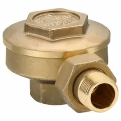 Brass angle thermostatic steam trap with 3/4 in FNPT inlet and outlet. Rated for 25 psi maximum pressure and 2,450 lb/hr condensate capacity. Designed for automatic condensate removal in steam distribution systems, heat exchangers, and process equipment.