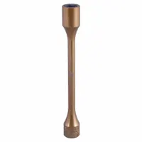 This 19 mm torque limiting socket stick is constructed from chrome molybdenum with a gold finish. Designed for use with 1/2 in air impact tools, it provides controlled torque application during wheel service to prevent over-tightening of lug nuts