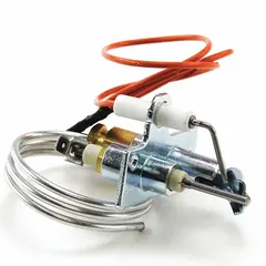 This pilot assembly is a replacement component for gas-fired heating equipment. It provides the ignition flame to light the main burner in unit heaters, duct furnaces, and rooftop units. Suitable for use in commercial and industrial HVAC systems.
