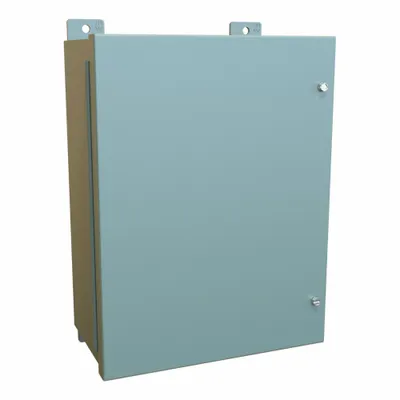 HAMMOND Enclosure: Steel, 16 in x 12 in x 7 in, NEMA 12, w/Panel, Solid Cover - Steel Dust-Tight Enclosures