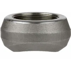 This carbon steel pipe fitting features a 2-inch female NPT threaded connection on one end and a 2-inch female socket weld connection on the other. Designed for high-pressure industrial piping systems, it provides leak-resistant joints in steam, water, gas, and oil lines.