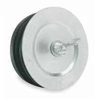 This end-of-pipe plug seals 4 in pipe during pressure testing, line isolation, or maintenance shutdowns. It features a stainless steel handle and plate for corrosion resistance and a nitrile sealing element. Water fill port or hose not included
