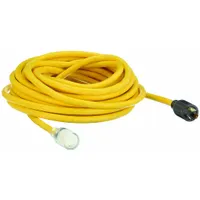 APPROVED VENDOR Extension Cord: Outdoor Use, 50 ft Lg, Outlet, L5-20P, 10/3, SJTOW, Yellow, 125V AC (MPN 4GAA2)