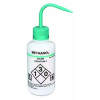 APPROVED VENDOR Wash Bottle: 1 L, Methanol, Green, Narrow, Std Spout Spout, White, 93.2 mm Body Dia (MPN 24J885)