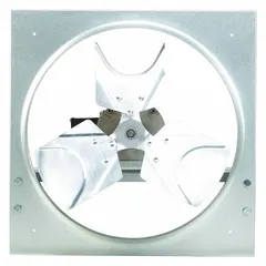 This direct-drive reversible panel fan is designed for general ventilation, exhaust, or supply air applications in industrial and commercial facilities. It features a 16-inch blade and a 1/3 hp totally enclosed motor with a totally enclosed air-over enclosure, operating on 208-230/460V AC three-phase power. The fan moves air efficiently in both directions, suitable for warehouses, workshops, and manufacturing plants.