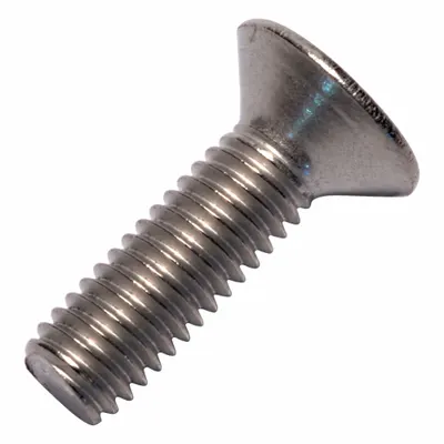 ALLIED TITANIUM Machine Screw: M6x1.00 Thread Size, 20 mm Lg, Grade 2, Titanium, Plain - Flat Head Machine Screws