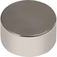 This neodymium disc magnet has a 7/32 in outside diameter and 0.1 in thickness, with a maximum pull force of 1.25 lbf. It is used for light-duty holding, positioning, and fastening in applications such as fixturing, signage, and sensor mounting where space is limited
