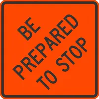 Traffic Sign: 24 in x 24 in Nominal Sign Size, Aluminum, 0.080 in, W3-4 MUTCD, Orange, Rigid (MPN G-13208-HI_24x24)