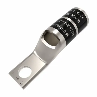 BURNDY Compression Lug: 3/8 in Stud Size, 2/0 AWG – 2/0 AWG For Wire Sizes, Stranded Wire Type - One-Hole Compression Lugs