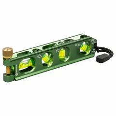 This magnetic torpedo level measures level, plumb, 45°, and 30° angles. It features an acrylic body with an aluminum frame, rare earth magnets, and side-read-only vials. Overall length is 6-1/2 inches. Suitable for use in confined spaces where magnetic attachment to ferrous surfaces is needed.