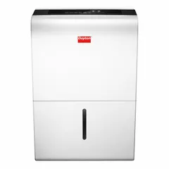 Portable dehumidifier using standard R-32 refrigerant for water removal in basements and offices. Includes air filter; drain hose and hour meter not included.