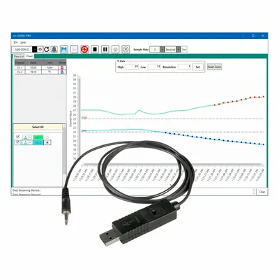 EXTECH Data Acquisition Software and Cable: USB Data Cable - Nonelectrical Properties Data Logger Accessories