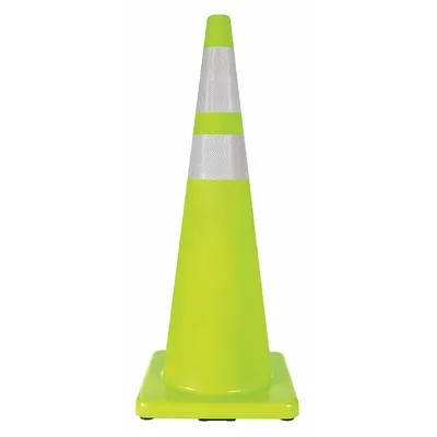 OEM Traffic Cone with Bands: 36 in Cone Ht, Green, High-Intensity Prismatic - Traffic Cones for Non-Roadway Use