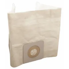 Dry-pickup paper canister vacuum bag with 1-ply construction. Designed for use with Dayton MV-1300-0GEV, MV-1300-HGEV, MV-1800-0GEV, and MV-1800-HGEV vacuum models. Suitable for collecting dry debris in workshop or facility cleaning applications.