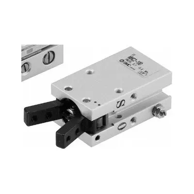 SMC Air Gripper: 14.5 psi to 87 psi, 87 psi Max Op Pressure, 14.5 psi Min Op Pressure - Two-Finger Angular Grippers