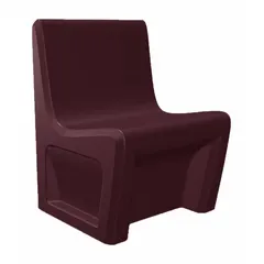 Freestanding single-seat armless chair from the Endurance series. Seat is made of polyethylene in burgundy. Meets ISO 22196 and CAL 133 standards. Suitable for commercial or institutional settings requiring durable, easy-to-clean seating.