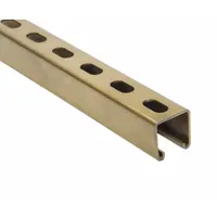 Strut Channel - Slotted: Steel, Zinc-Plated, 12 ga Gauge, 10 ft Overall Lg, Gold (MPN FS-200SS GD 120.00)